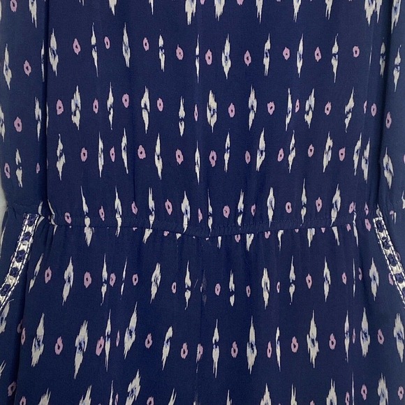 Joie Kayture Embroidered Silk Navy Romper S - Picture 5 of 11